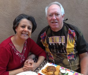 man and woman at dinner