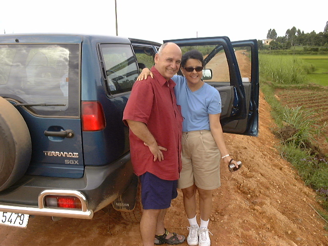 my husband snapped this photo of me with Bob; he went with us to visit the site of Raymond's firebase during the war