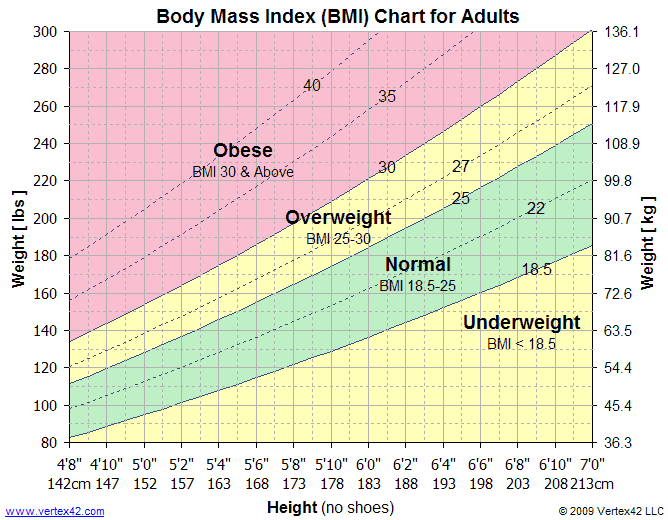 Body mass index chart