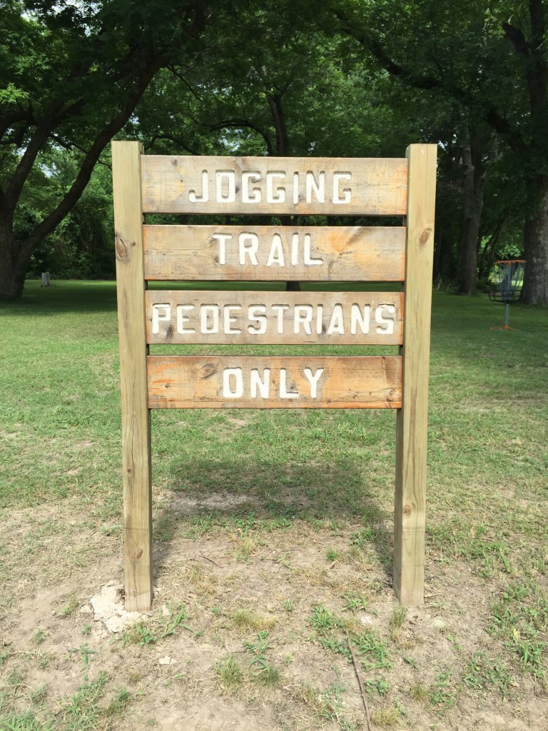 jogging trail sign