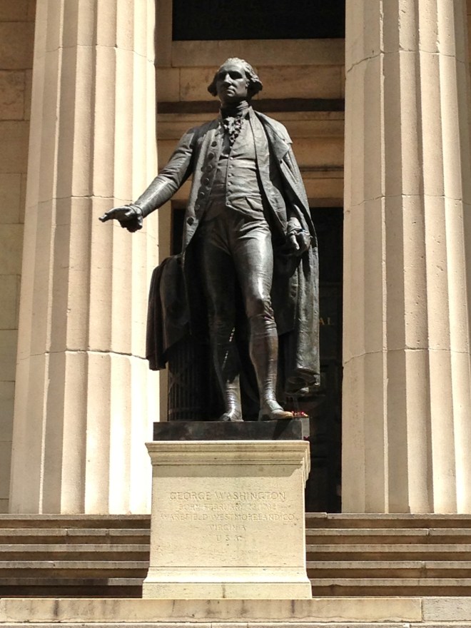 statue of General George Washington, first President of the United States of America - New York City 