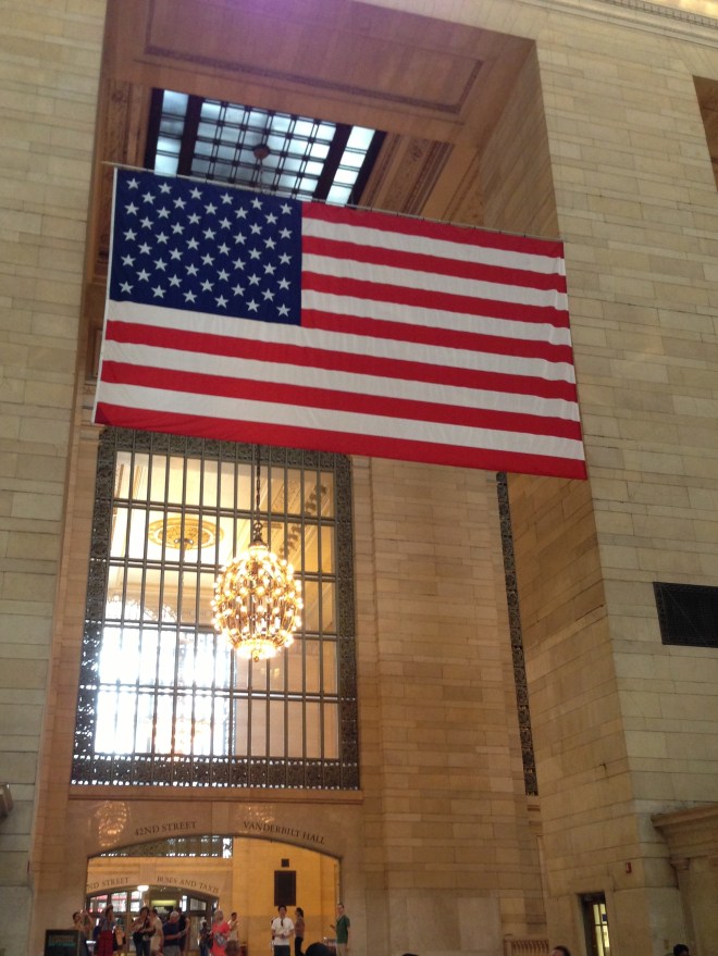 The United States flag displayed at Grand Central Station, New York City, NY 