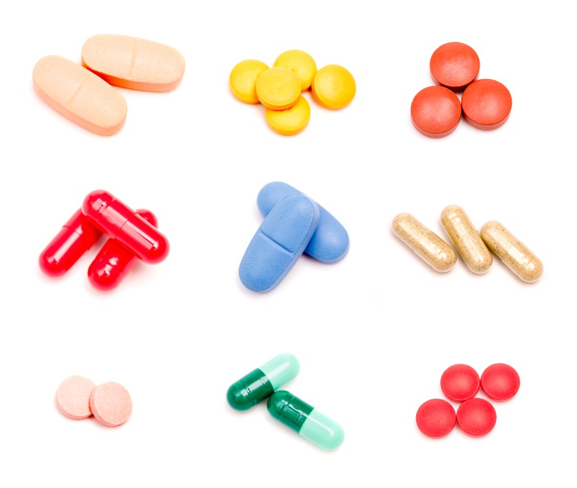 Collage of Various Types and Colors of Medication