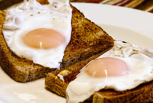 two fried eggs on toast