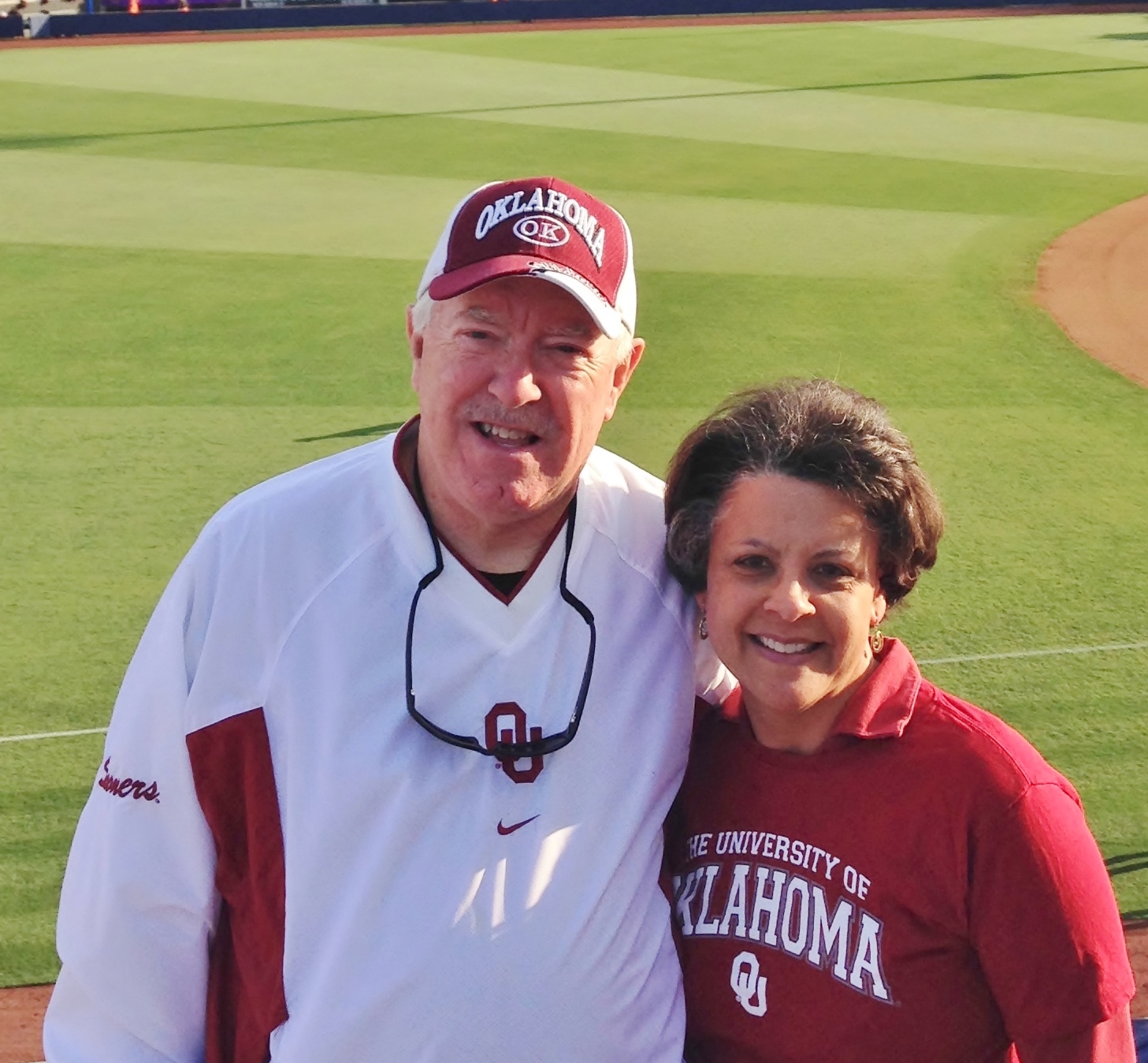 married couple in Oklahoma shirts