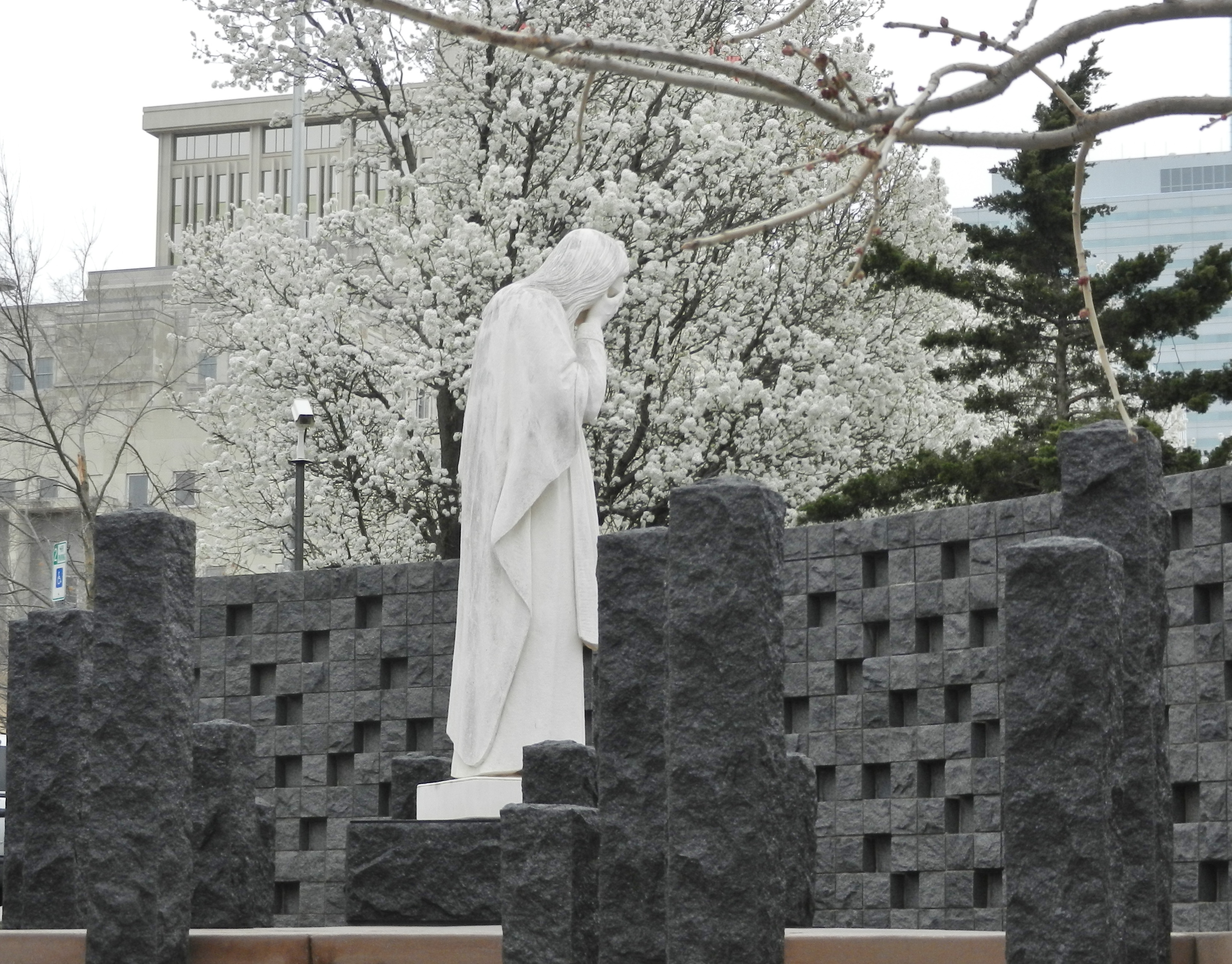 statue of Christ with head bowed