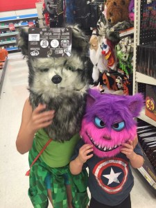 children in Halloween masks