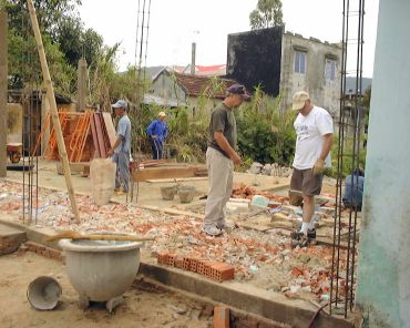 a basic construction site with bricks
