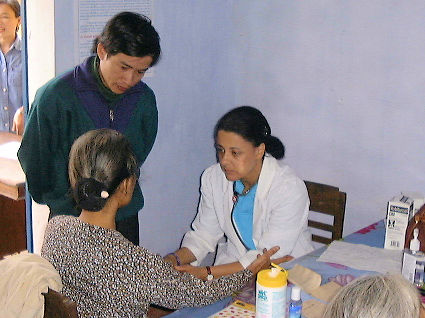 lady doctor with a patient