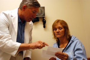 doctor talking to a woman