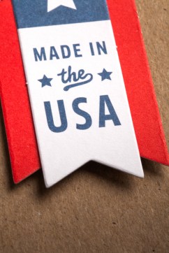 ribbon with words "made in the USA"