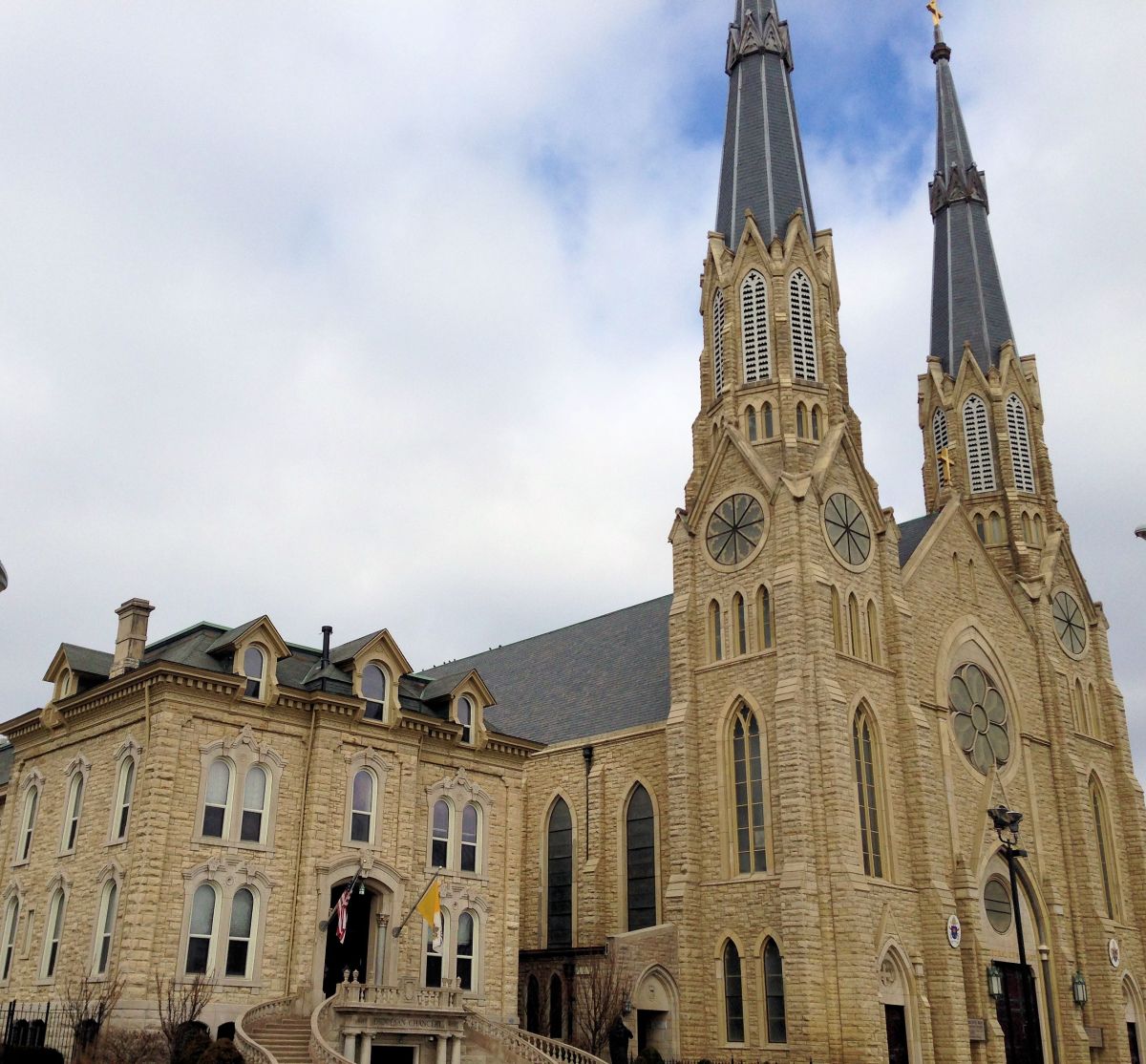 a large, ornate, brick church