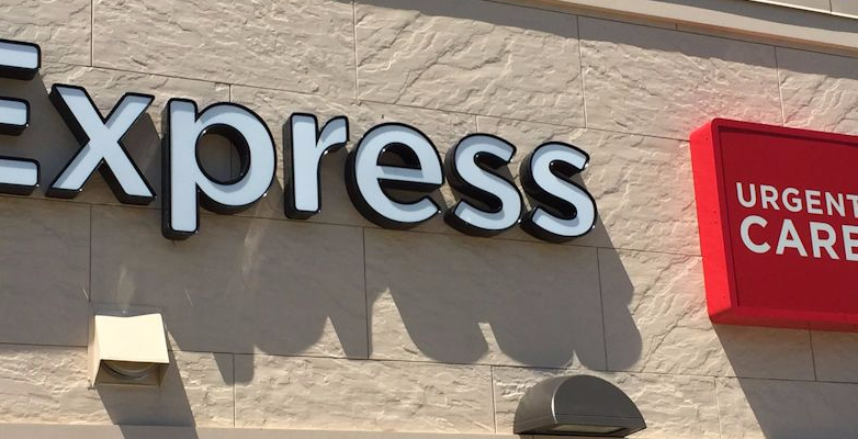 a sign on a building -"express-urgent care"