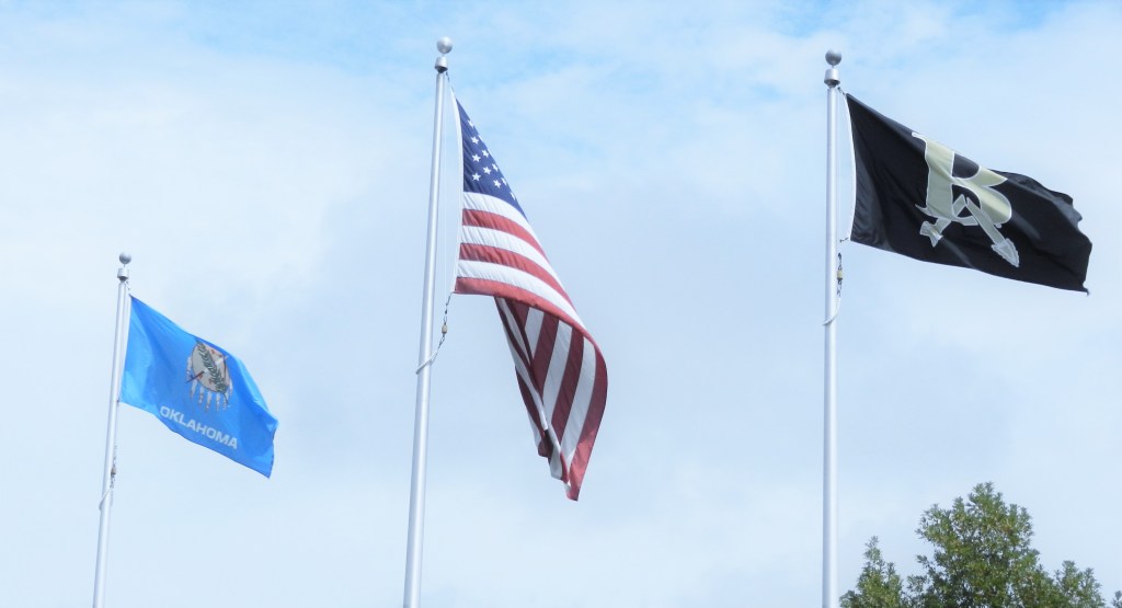 3 flags flying-Oklahoma , United States, Broken Arrow