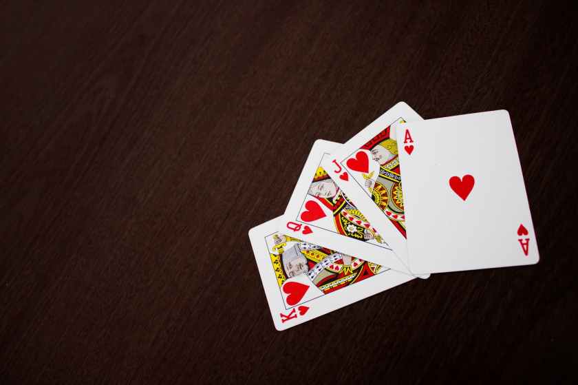 ace, king, queen, jack of hearts playing cards