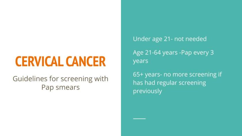 cervical cancer guidelines for screening