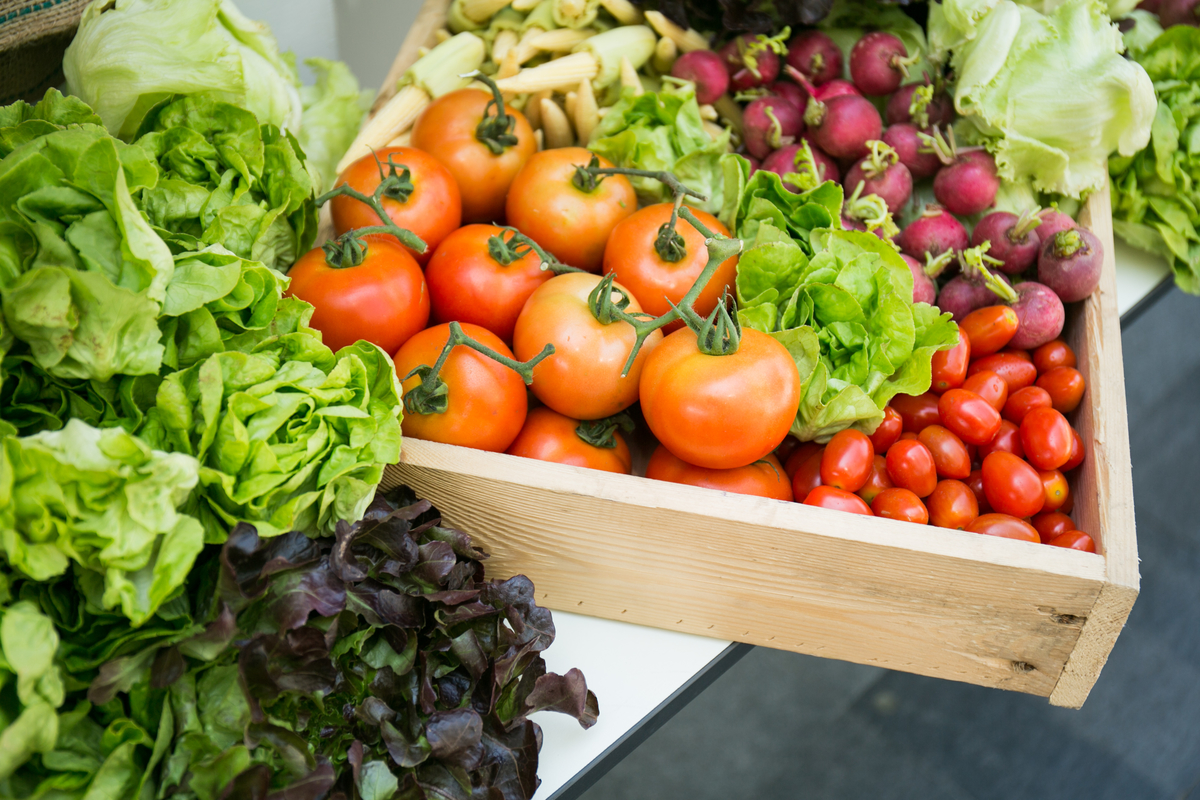 a box full of a variety of fresh vegetables