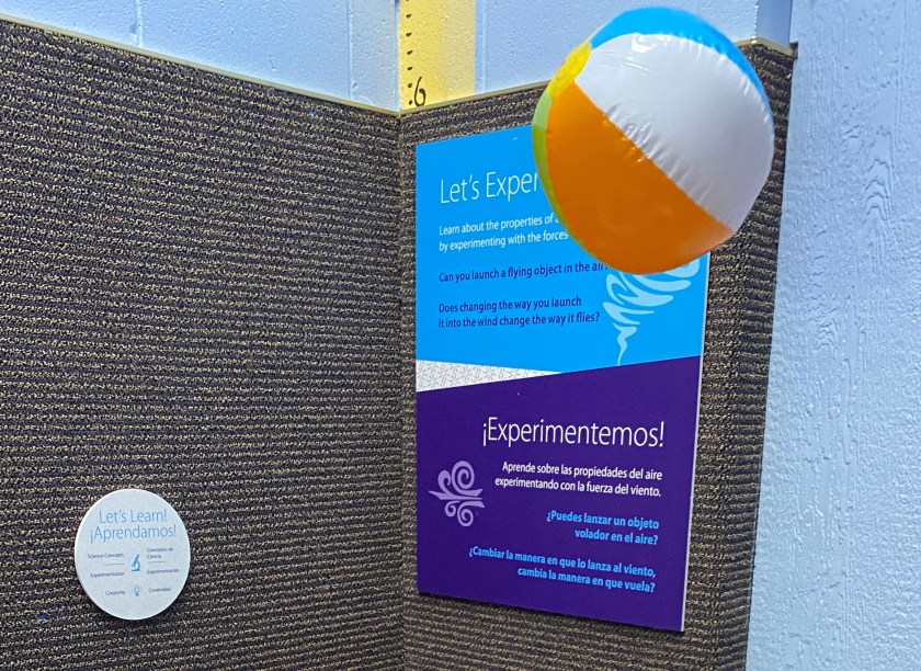 a balloon suspended in the air