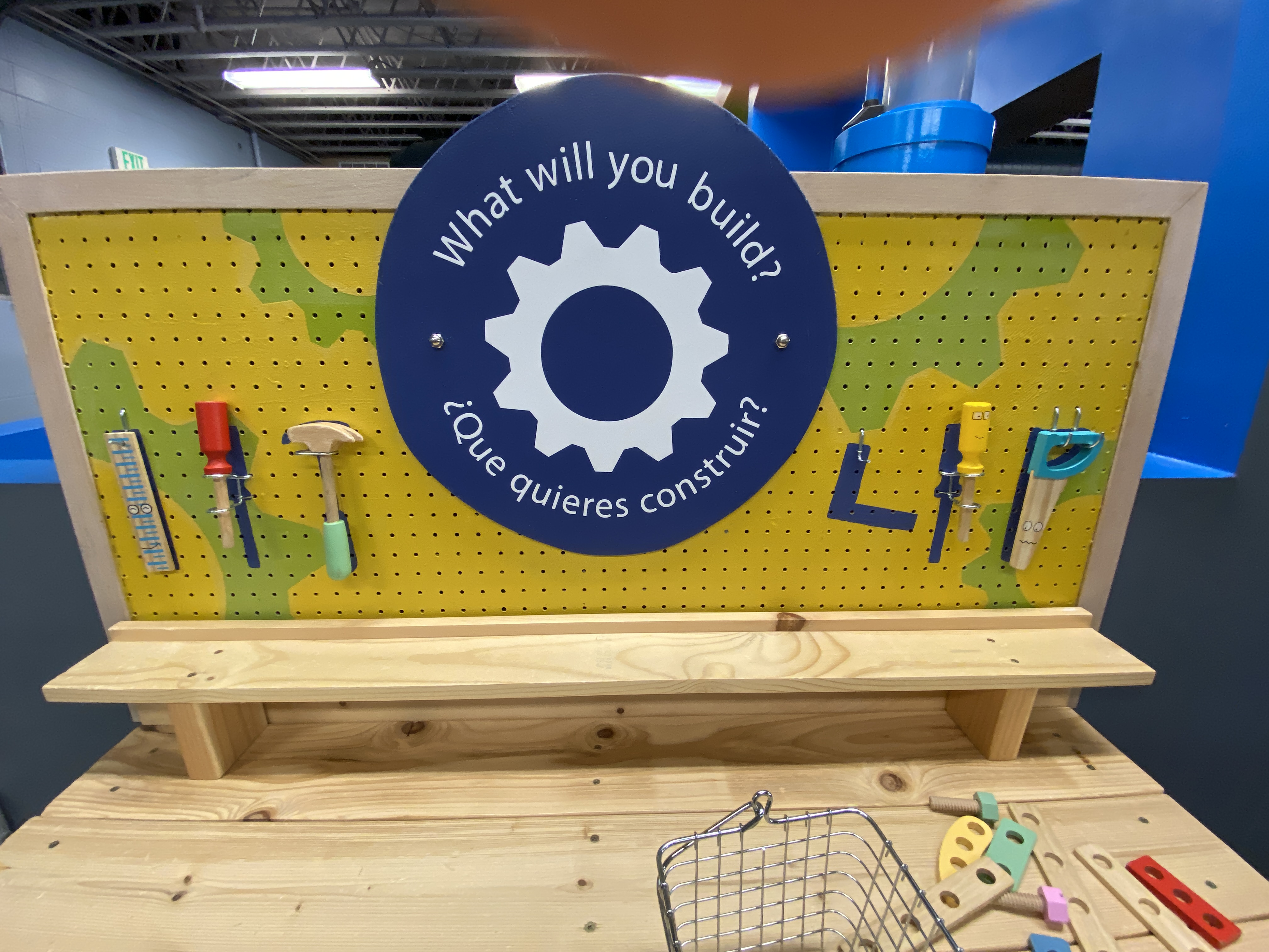 a play workbench for kids with miniature tools-kids interactive museum