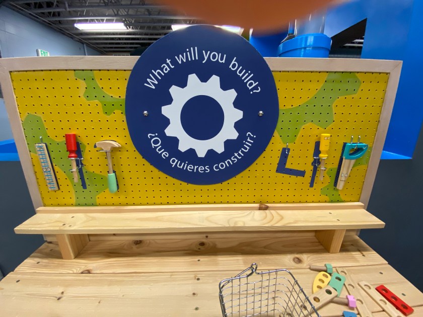 a play workbench for kids with miniature tools-kids interactive museum
